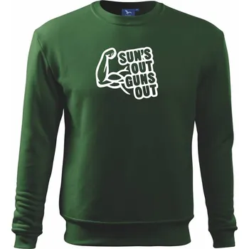 Suns out guns out - Mikina Essential dětská - 146 cm/10 let ( Lahvově zelená )