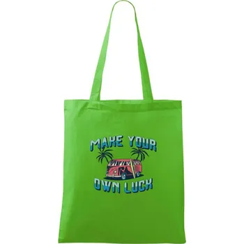 Nákupní taška Make your own luck - Taška bavlněná - 42 x 38 cm ( Apple Green )