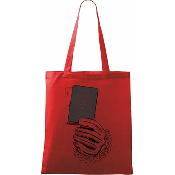 Nákupní taška Poker ruka - Taška bavlněná - 42 x 38 cm ( Červená )