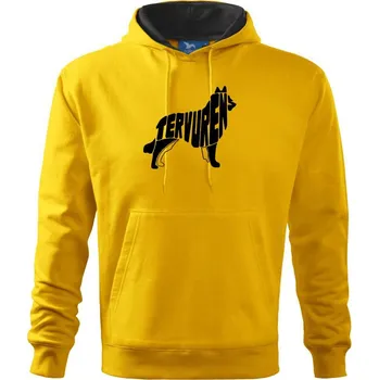 Pánská mikina Belgický ovčák - Mikina pánská Cape s kapucí - 2XL ( Žlutá )