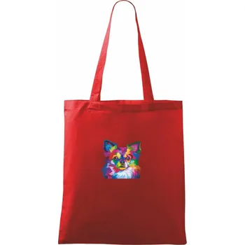 Nákupní taška Čivava barevná - Taška bavlněná - 42 x 38 cm ( Červená )