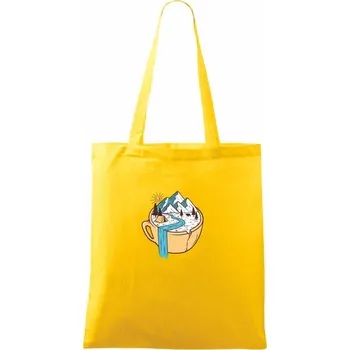 Hrnek plný výletování - Taška bavlněná - 42 x 38 cm ( Žlutá )