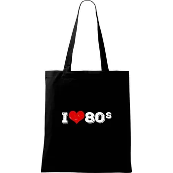 Nákupní taška I love 80s - Taška bavlněná - 42 x 38 cm ( Černá )