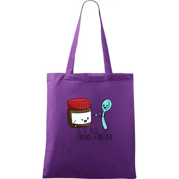 BFF nugeta a lžička - Taška bavlněná - 42 x 38 cm ( Fialová )