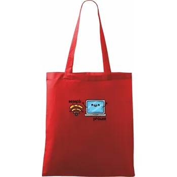 Nákupní taška BFF wifi a pc - Taška bavlněná - 42 x 38 cm ( Červená )