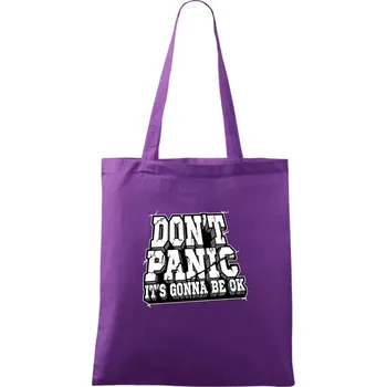 Don't panic kámen - Taška bavlněná - 42 x 38 cm ( Fialová )