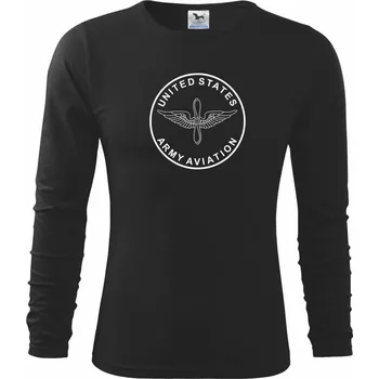 Chlapecké tričko United states army aviation - Triko dětské Long Sleeve - 134 cm/8 let ( Černá )