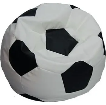 Sedací pytel Sedací vak MÍČ— PU kůže, bílá/černá Kondela