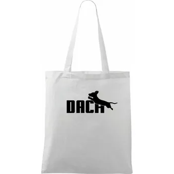 Nákupní taška Jezevčík Dach - Taška bavlněná - 42 x 38 cm ( Bílá )