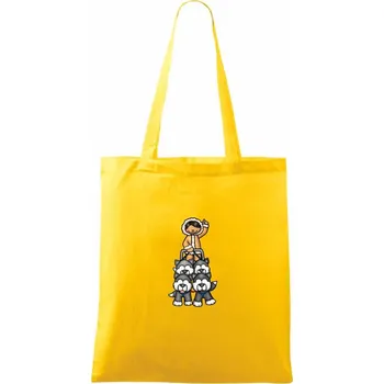 Psí spřežení animované - Taška bavlněná - 42 x 38 cm ( Žlutá )