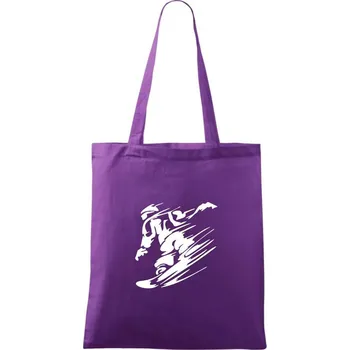 Rychlý snowboardista - Taška bavlněná - 42 x 38 cm ( Fialová )