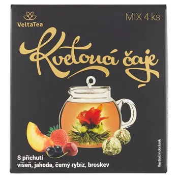 Čaj Velta Tea Zelené kvetoucí čaje višeň/jahoda/černý rybíz/broskev 4x 6 g