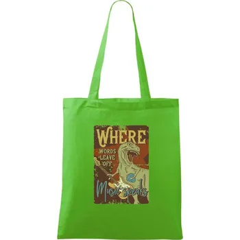 Where words leave off - Taška bavlněná - 42 x 38 cm ( Apple Green )