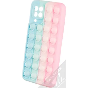 Pouzdro na mobilní telefon 1Mcz Pop It Srdíčka antistresový ochranný kryt pro Samsung Galaxy A22, Galaxy M22, Galaxy M32 modrá růžová (blue pink)