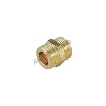 Instalatérský materiál Mosazná vsuvka silnostěnná s dosedacími plochami MOSAZ (dvojnipl, nipl) - 3/8" 1552FD-280 AKCE