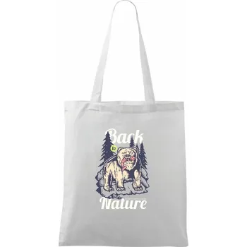 Hunting Bear - Taška bavlněná - 42 x 38 cm ( Bílá )