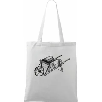 Trakař kreslený - Taška bavlněná - 42 x 38 cm ( Bílá )