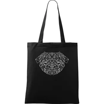 Nákupní taška Mops - Geometrie - složitý - Taška bavlněná - 42 x 38 cm ( Černá )