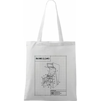 Nákres herní automat otevřený - Taška bavlněná - 42 x 38 cm ( Bílá )