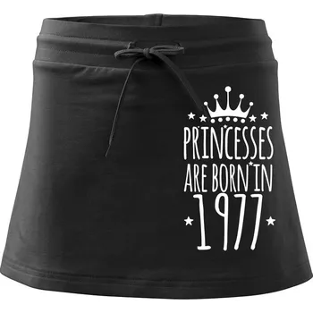 Dámská sukně Princesses are born in 1977 - Sportovní sukně - two in one - XL ( Černá )