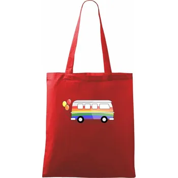 Nákupní taška LGBT busík - Taška bavlněná - 42 x 38 cm ( Červená )