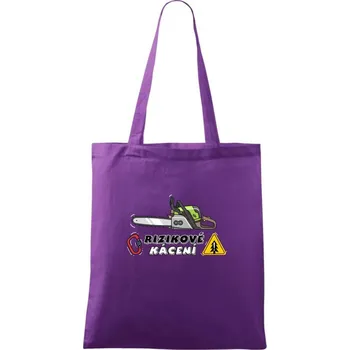 Rizikové kácení - Taška bavlněná - 42 x 38 cm ( Fialová )