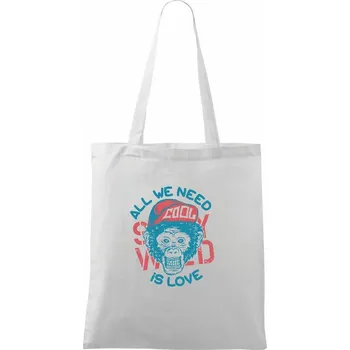 All We Need Is Love - Taška bavlněná - 42 x 38 cm ( Bílá )