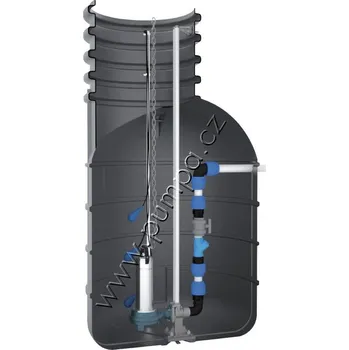 Čerpadlo PUMPA black line Box 1 SE GQV 50-13 XTREME1 čerpací jímka včetně šachty a spínací skříňky, spouštěcí zařízení, plováky 3ks, 400V 1,1kW, kabel 10m