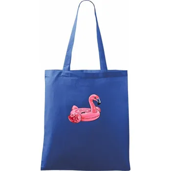Nafukovací plameňák - Taška bavlněná - 42 x 38 cm ( Královská modrá )