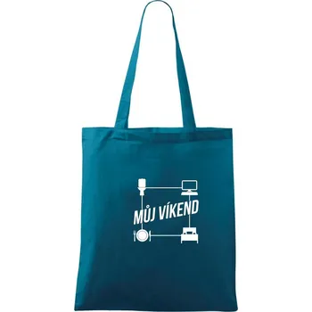 Můj víkend PC - Taška bavlněná - 42 x 38 cm ( Petrolejová )
