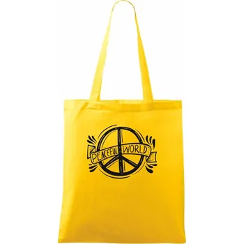 Peaceful world logo - Taška bavlněná - 42 x 38 cm ( Žlutá )