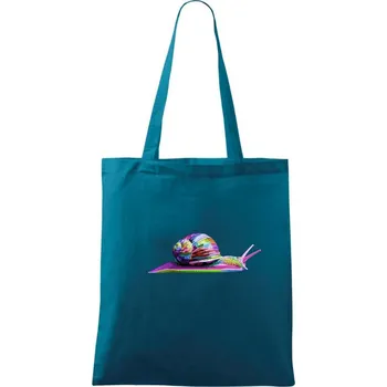 Šnek barevný - Taška bavlněná - 42 x 38 cm ( Petrolejová )