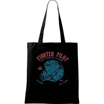 Nákupní taška Fighter Pilot - Taška bavlněná - 42 x 38 cm ( Černá )