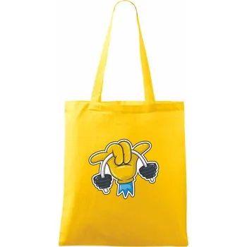 Nákupní taška Comics ruka a činka - Taška bavlněná - 42 x 38 cm ( Žlutá )