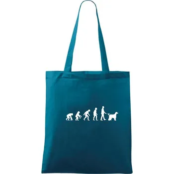 Evoluce pes afgánský chrt (muž-žena) - Taška bavlněná - 42 x 38 cm ( Petrolejová )