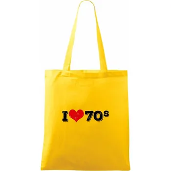 I love 70s - Taška bavlněná - 42 x 38 cm ( Žlutá )