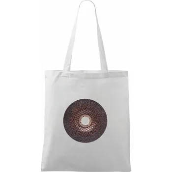 Spálený kotouč - Taška bavlněná - 42 x 38 cm ( Bílá )
