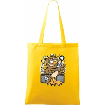 Sova zpěvačka komiks - Taška bavlněná - 42 x 38 cm ( Žlutá )