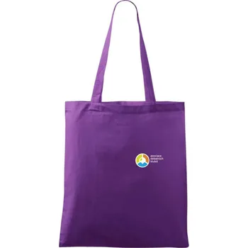 Nákupní taška Asociace debatních klubů logo s textem - Taška bavlněná - 42 x 38 cm ( Fialová )