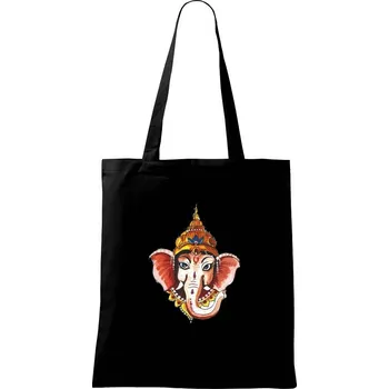 Nákupní taška Slon Indie - Taška bavlněná - 42 x 38 cm ( Černá )