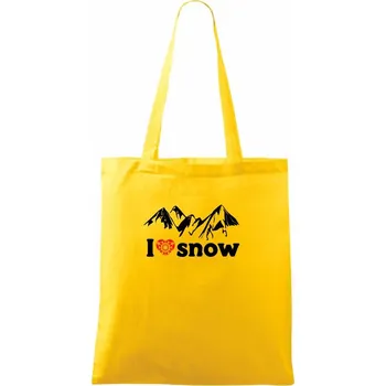 I love snow hory - Taška bavlněná - 42 x 38 cm ( Žlutá )