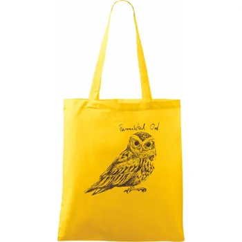 Nákupní taška Výreček plaménkový flammulated owl - Taška bavlněná - 42 x 38 cm ( Žlutá )