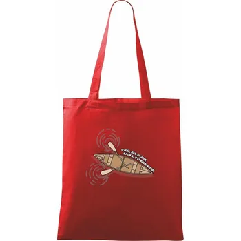 Nákupní taška To nevim jestli to sjedem - Taška bavlněná - 42 x 38 cm ( Červená )