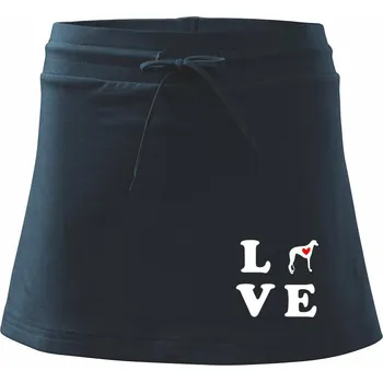 Dámská sukně Chrt love - Sportovní sukně - two in one - XL ( Námořní modrá (velmi tmavá - téměř černá) )