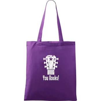 Nákupní taška You Rocks - Taška bavlněná - 42 x 38 cm ( Fialová )