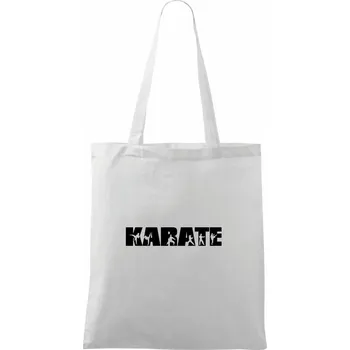 Nákupní taška Karate font - Taška bavlněná - 42 x 38 cm ( Bílá )
