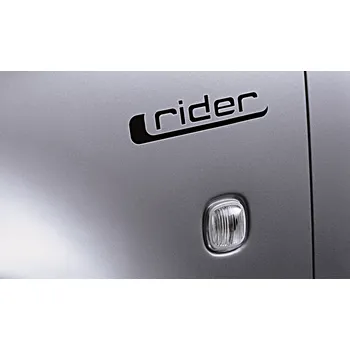 Znak automobilu Škoda Boční nápis RIDER - stříbrný