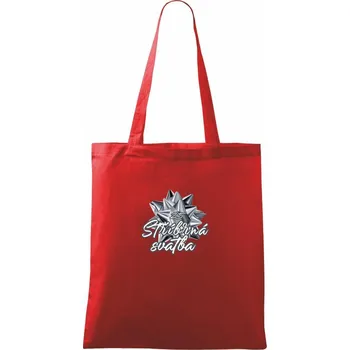 Nákupní taška Stříbrná svatba 25 - Taška bavlněná - 42 x 38 cm ( Červená )