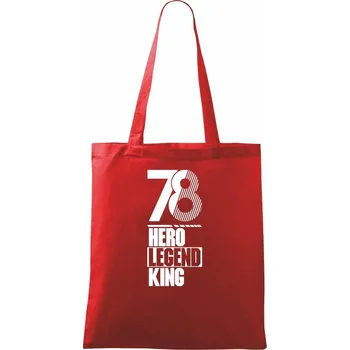 Nákupní taška Hero, Legend, King x Queen 1978 - Taška bavlněná - 42 x 38 cm ( Červená )