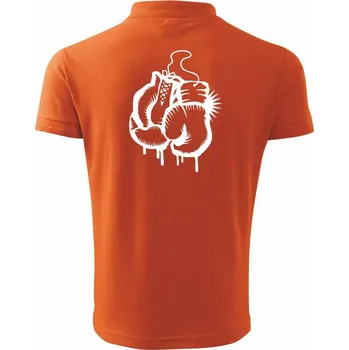 Pánská košile Box rukavice - Polokošile pánská Pique Polo 203 - M ( Oranžová )